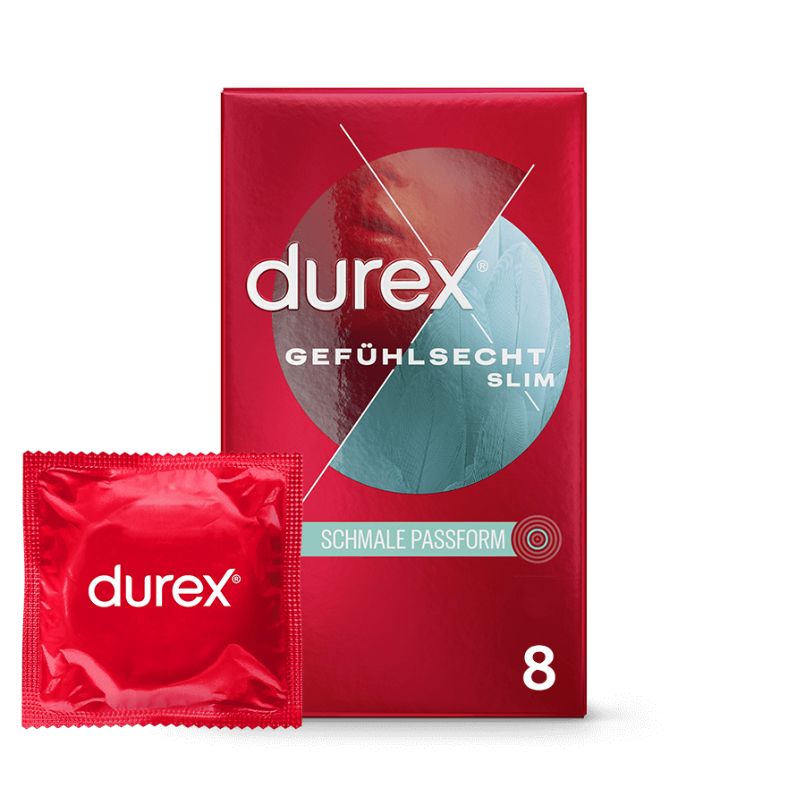 Durex Gefühlsecht Slim, 8 Kondome